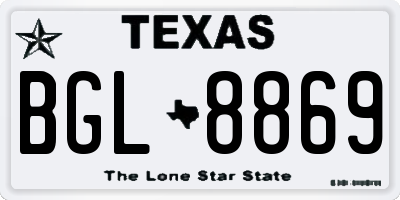 TX license plate BGL8869