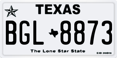 TX license plate BGL8873