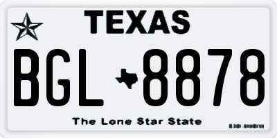 TX license plate BGL8878