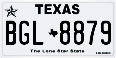 TX license plate BGL8879