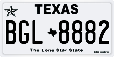 TX license plate BGL8882
