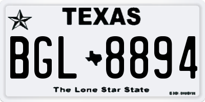 TX license plate BGL8894
