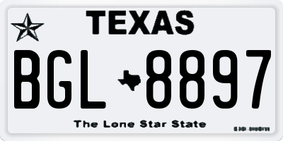 TX license plate BGL8897