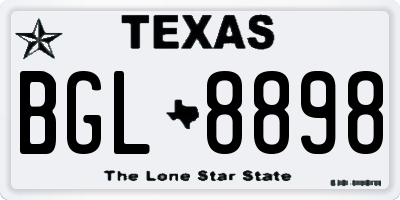 TX license plate BGL8898