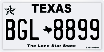 TX license plate BGL8899