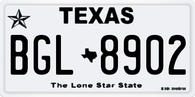 TX license plate BGL8902