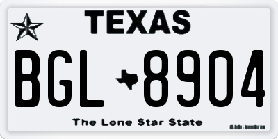 TX license plate BGL8904
