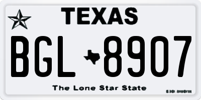 TX license plate BGL8907