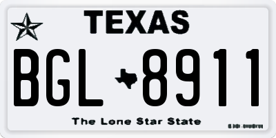 TX license plate BGL8911