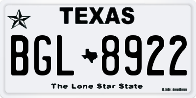 TX license plate BGL8922