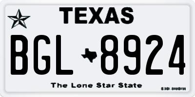 TX license plate BGL8924