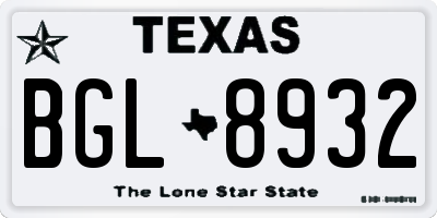 TX license plate BGL8932