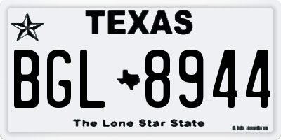 TX license plate BGL8944