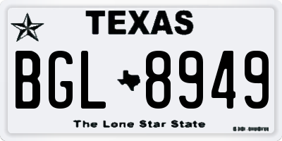 TX license plate BGL8949