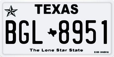TX license plate BGL8951