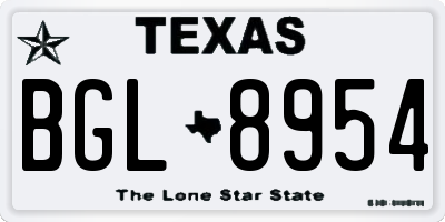 TX license plate BGL8954