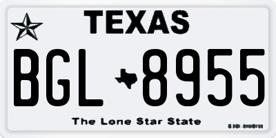 TX license plate BGL8955
