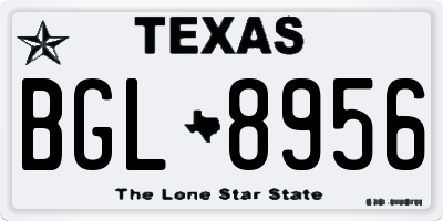 TX license plate BGL8956