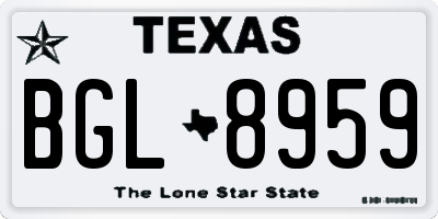 TX license plate BGL8959