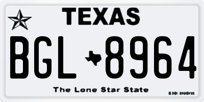TX license plate BGL8964