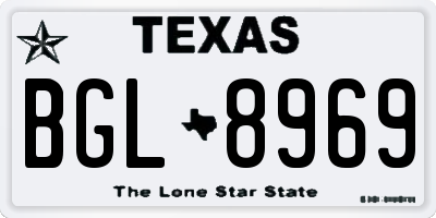 TX license plate BGL8969