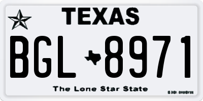 TX license plate BGL8971