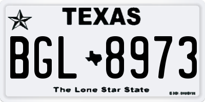 TX license plate BGL8973
