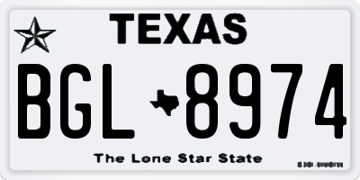TX license plate BGL8974