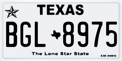 TX license plate BGL8975