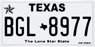 TX license plate BGL8977