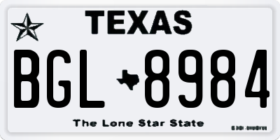 TX license plate BGL8984