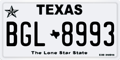 TX license plate BGL8993