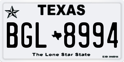 TX license plate BGL8994