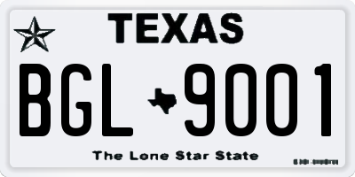 TX license plate BGL9001