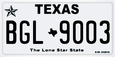 TX license plate BGL9003
