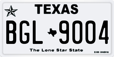 TX license plate BGL9004