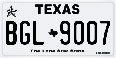 TX license plate BGL9007