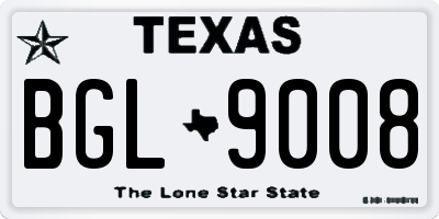 TX license plate BGL9008