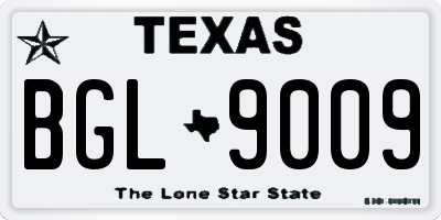 TX license plate BGL9009