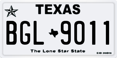TX license plate BGL9011