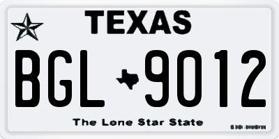 TX license plate BGL9012