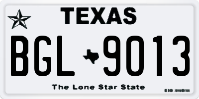 TX license plate BGL9013