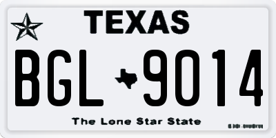 TX license plate BGL9014
