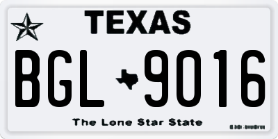 TX license plate BGL9016