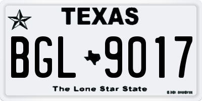 TX license plate BGL9017
