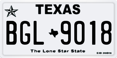 TX license plate BGL9018