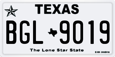TX license plate BGL9019