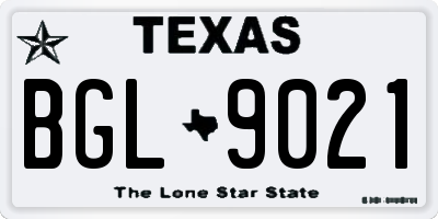 TX license plate BGL9021