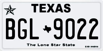 TX license plate BGL9022