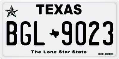 TX license plate BGL9023